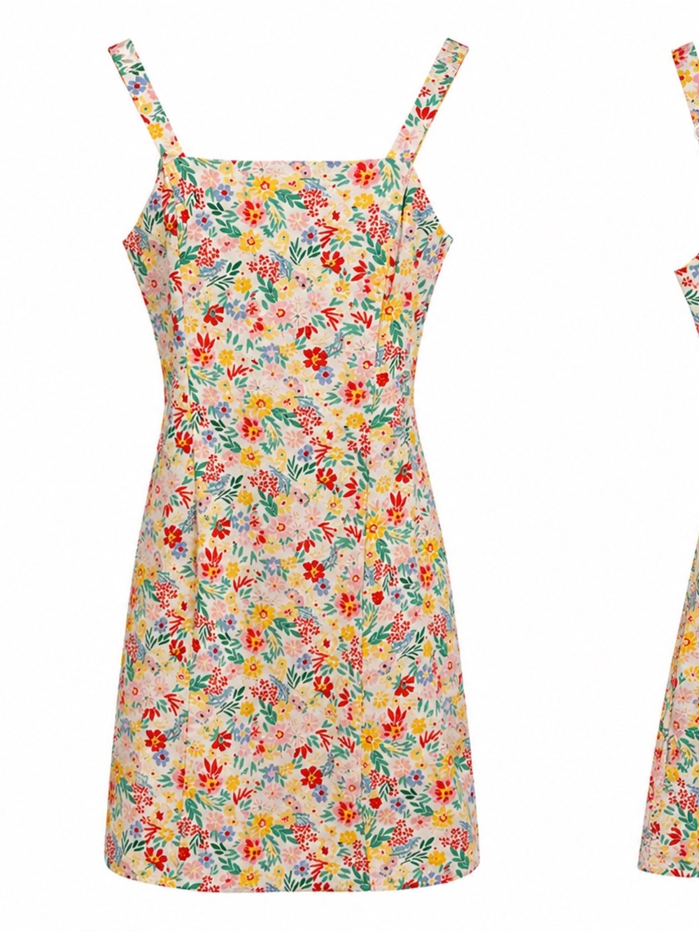 Floral Sundress with Adjustable Straps - Multicolor